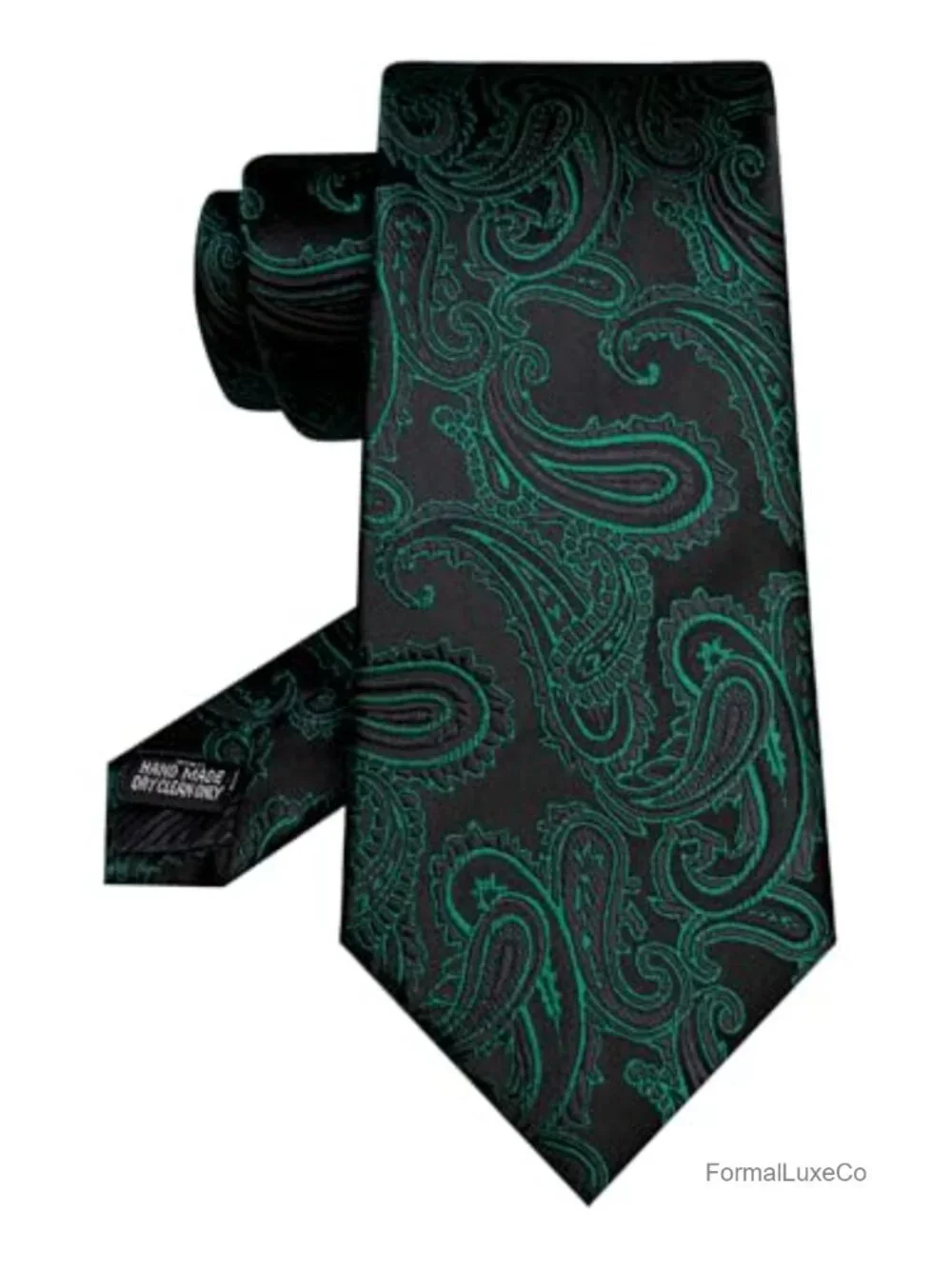 Men's Paisley Silk Blend Tie Set with Pocket Square, Cufflinks, Lapel Pin, Tie